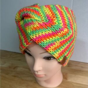 Handmade Rainbow Knitted Earwarmer